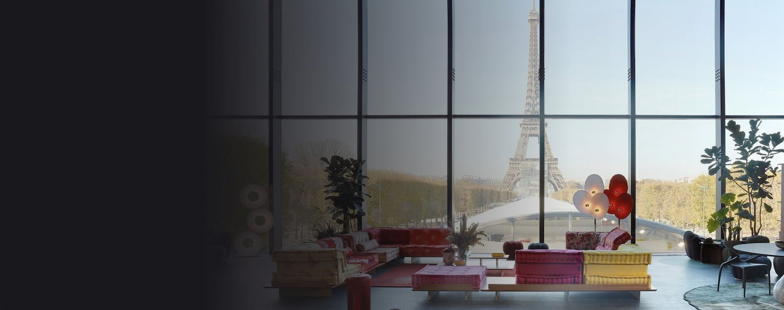background showing Roche Bobois
